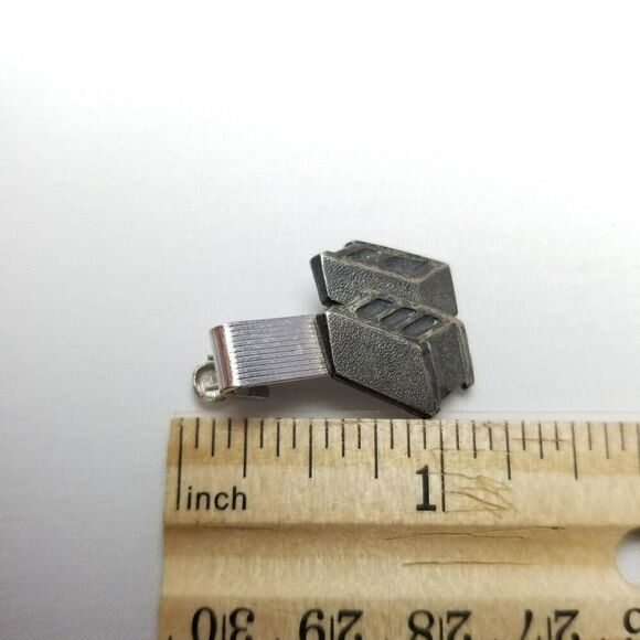 Vintage Anson Sterling Silver Concrete Building Block Tie Clip Bar, Estate - Picture 5 of 7